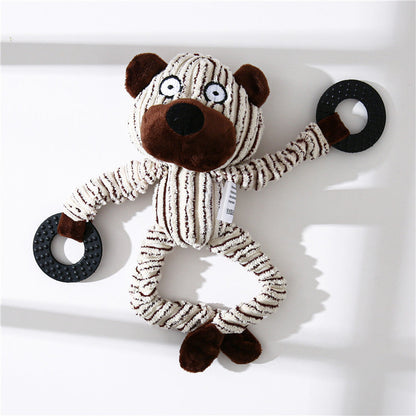 Pet Toy Donkey Shape Corduroy Chew Toy For Dogs Pets DealSniper.net Bear