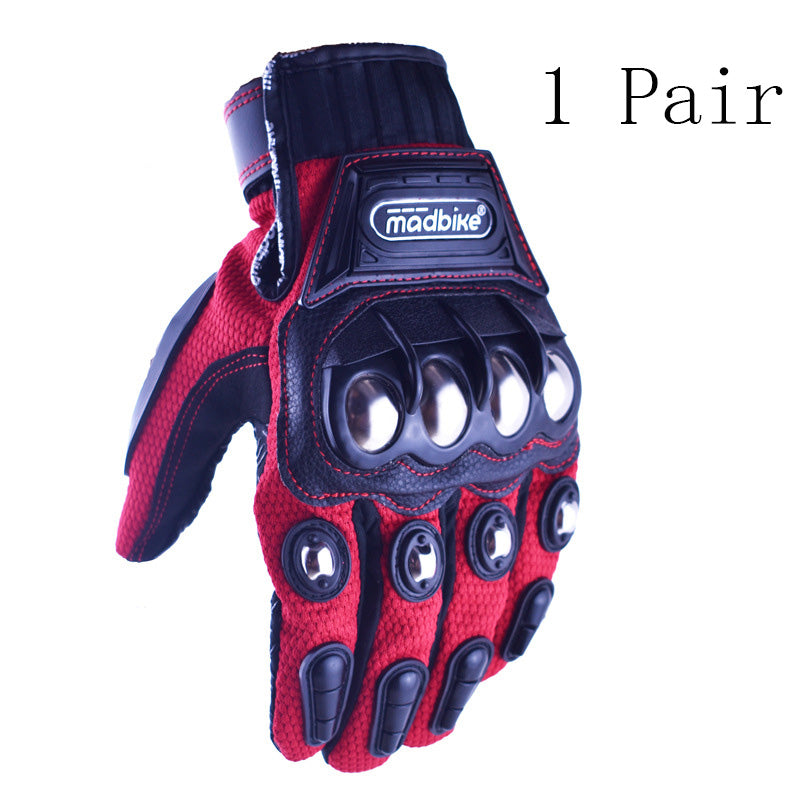 Hot Style Off-Road Motorcycle Riding Gloves Alloy Protective Men dealsniper-net gules L