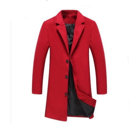 Autumn And Winter New Mens Solid Color Casual Business Woolen Coats Men dealsniper-net