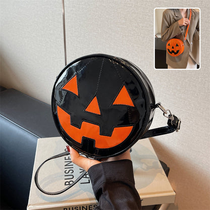 Halloween Pumpkin Small Round Bag Girls Funny Cute Shoulder Bag Women dealsniper-net