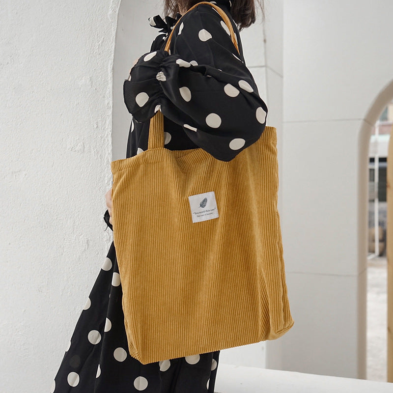 Corduroy shoulder bag Women DealSniper.net Turmeric
