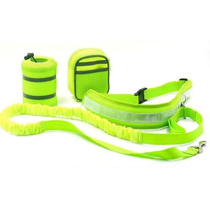 Adjustable Hands Free Dog Leash Pets dealsniper-net Green Q1set