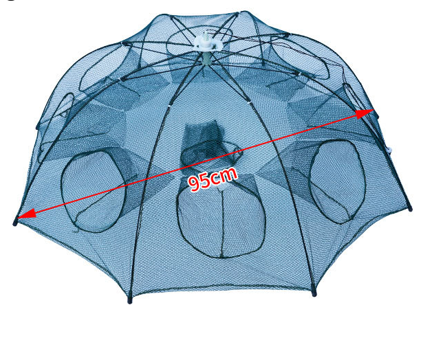 Strengthened 4-20 Holes Automatic Fishing Net Shrimp Cage Nylon Outdoor dealsniper-net 8 Sides 8 Holes