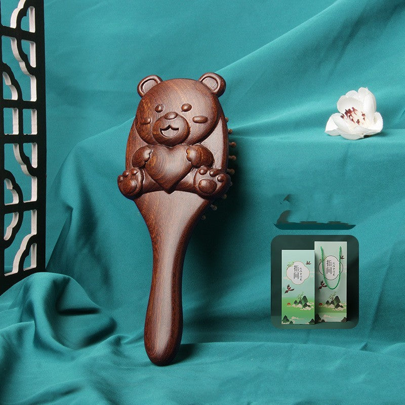 Airbag Massage Comb Large Wooden For Women Only Beauty DealSniper.net Love Bear