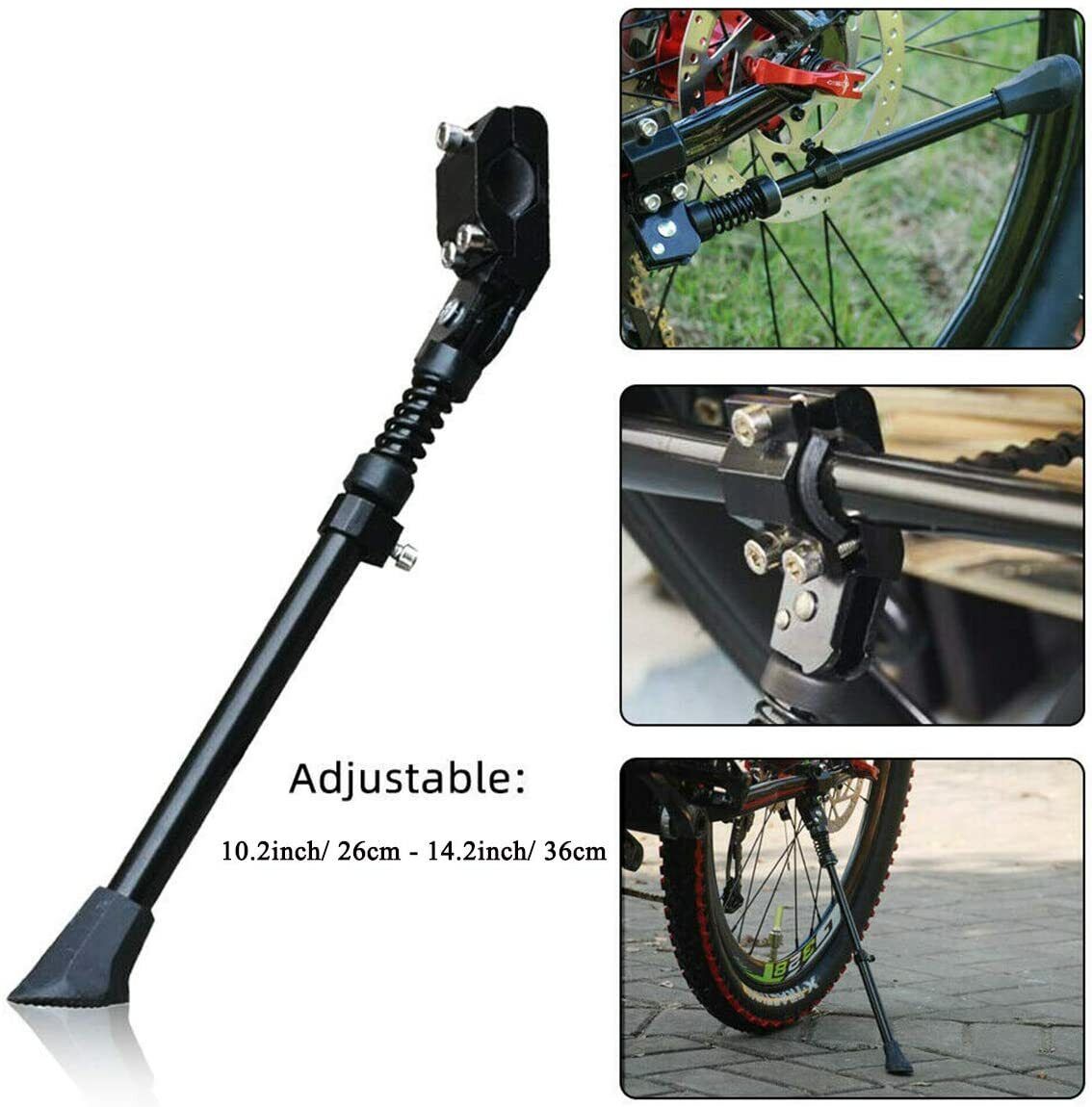 Road Bike Mountain Bicycle Adjustable Metal Bike Side Kickstand Black Vehicle dealsniper-net