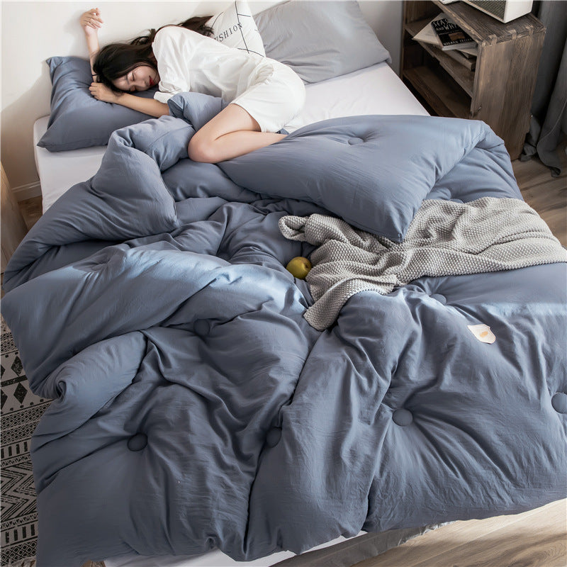 Quilt Thick Single Double Bed Quilt Spring And Autumn Bedding House DealSniper.net Blue 150x200 A