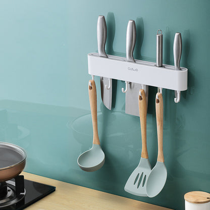 Wall-mounted Knife Holder and Knife Holder Multifunctional Kitchen Supplies Kitchen dealsniper-net Grey white