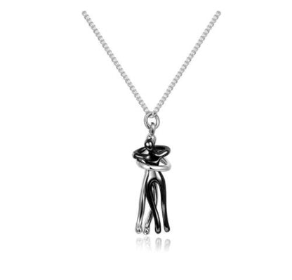 Love Hug Necklace Unisex Men Women Couple Jewelry Jewelry dealsniper-net White black