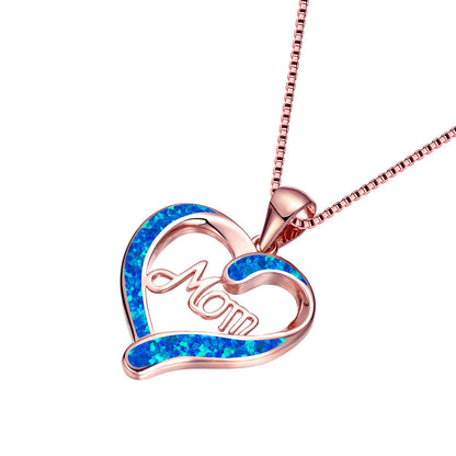 Love-shaped MOM Letter Pendant Necklace Mother's Day Gift Jewelry Jewelry dealsniper-net