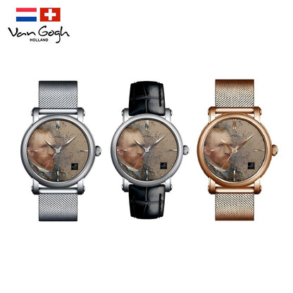 Van Gogh 3D Oil Painting Surface Steel Strap Men's Watch Jewelry DealSniper.net