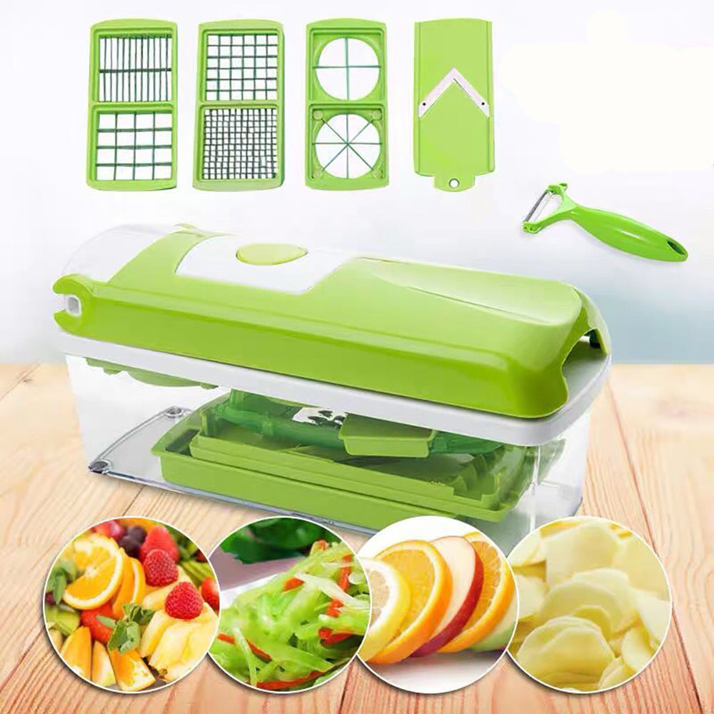 12pcs Multifunctional Vegetable Chopper Handle Food Grate Kitchen dealsniper-net