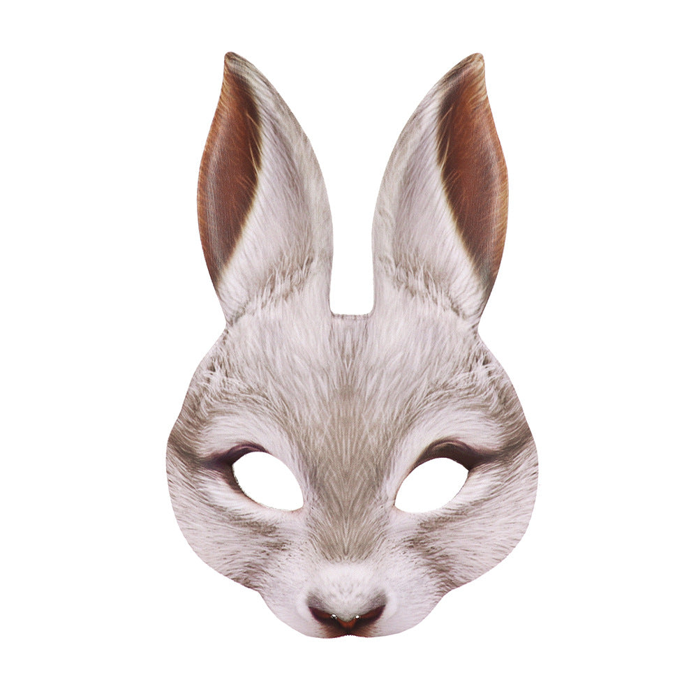 Carnival Party Masquerade EVA Half Face Rabbit Animal Mask Deals DealSniper.net White