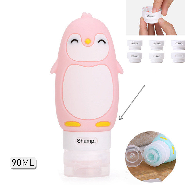 Portable Cute Cartoon Bear Penguin Animal Silicone Travel Case