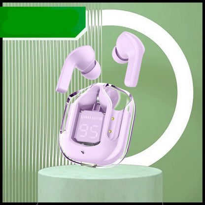 New Mini Transparent Wireless Bluetooth Headset Digital Display Gadgets dealsniper-net Purple