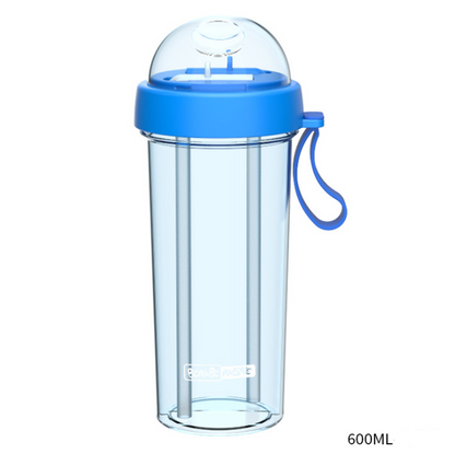Creative personality trend dual-use sippy cup a cup of double drink separate plastic couple cup Kitchen DealSniper.net