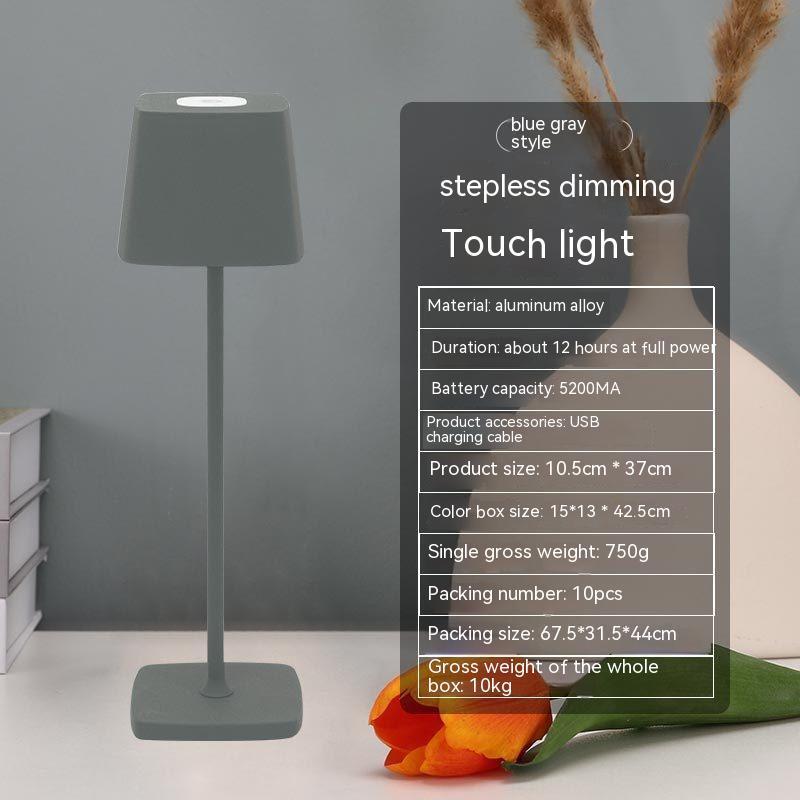 USB Rechargeable Desk Lamp Bedroom Touch Led Lamp Home Decor dealsniper-net Infinite Touch Dimming Gray