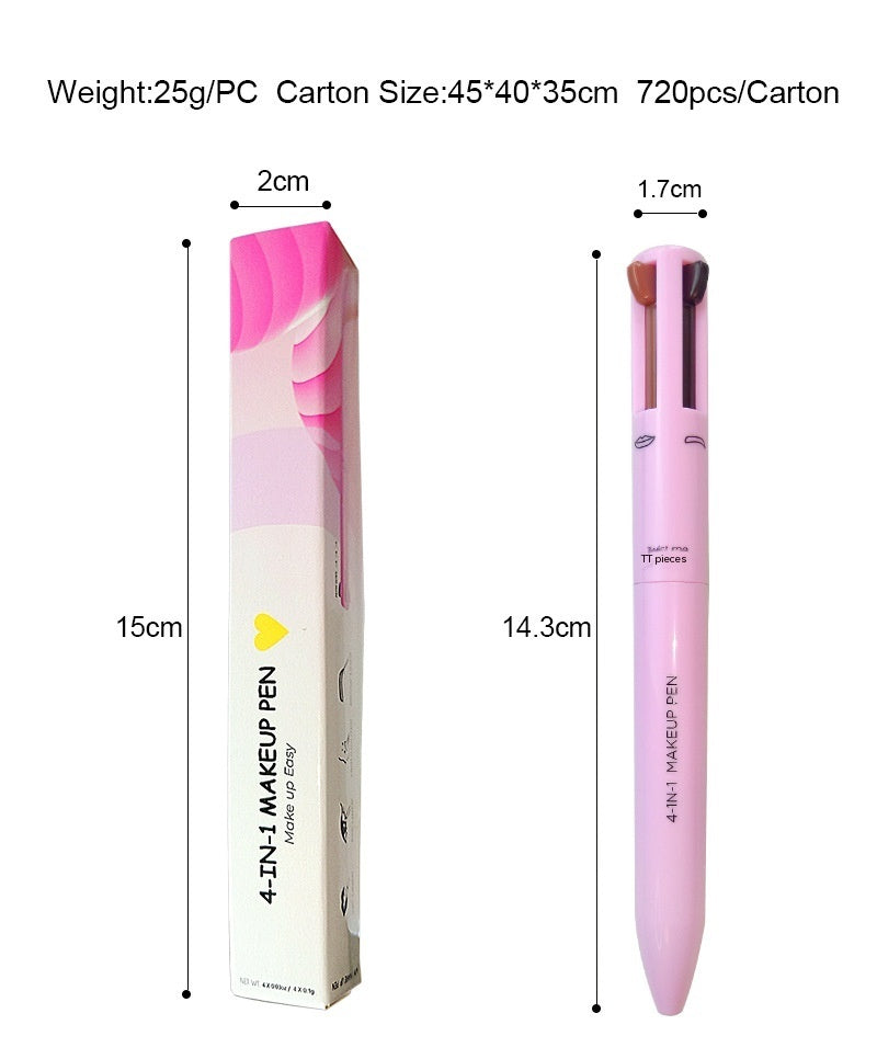 Four-in-one Cosmetic Brush Four-color Highlight Beauty Gym From House