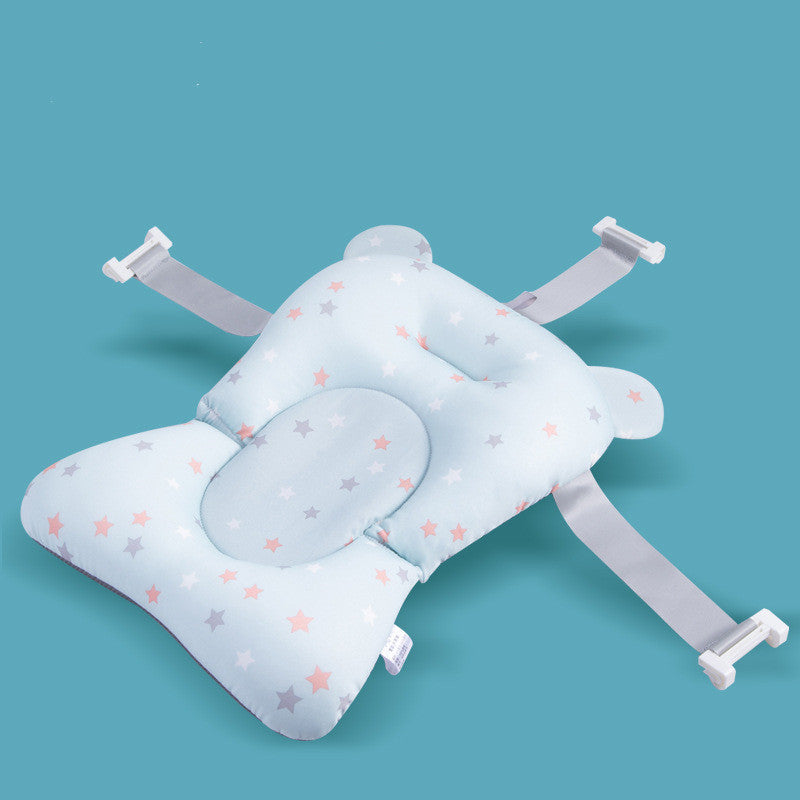 Baby Bath Seat Support Mat Foldable Baby Bath Tub Pad & Chair Deals DealSniper.net Light blue star bath mat Standard Model