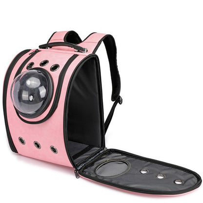 Leather pet carry backpack capsule Pets Gym From House