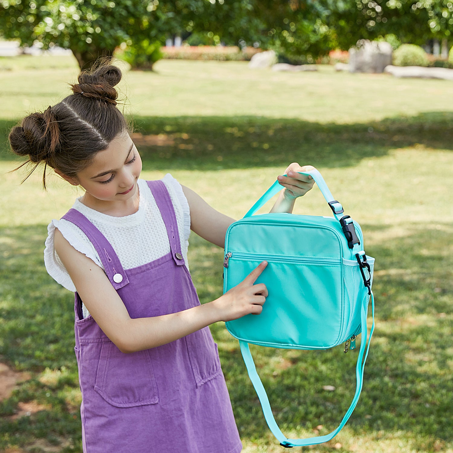 Laser Simple Rainbow Color Insulation Bento Bag Kids DealSniper.net