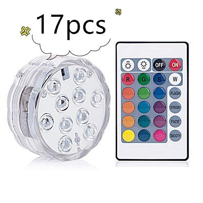 3 LEDs Underwater Light 16 Colors RGB IP68 Waterproof Swimming Pool Home Decor dealsniper-net Q17pcs with controller