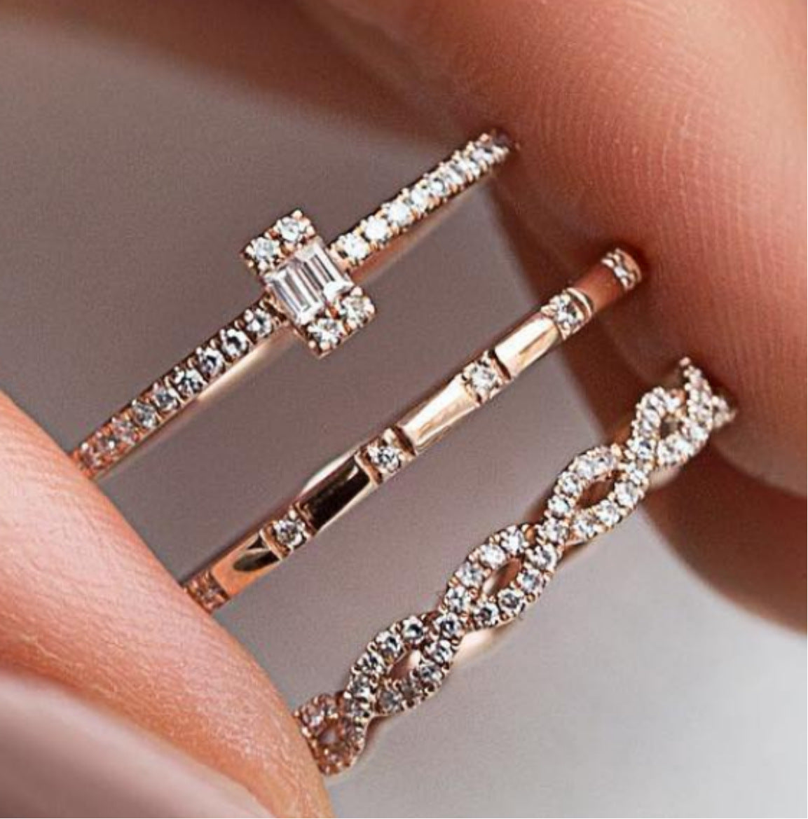 Flash diamond inlaid zircon ring Jewelry dealsniper-net