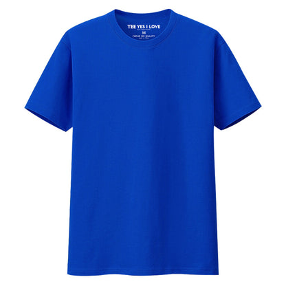 High-quality Pure Cotton Men's Loose Crew Neck Printed Men Gym From House Blue L