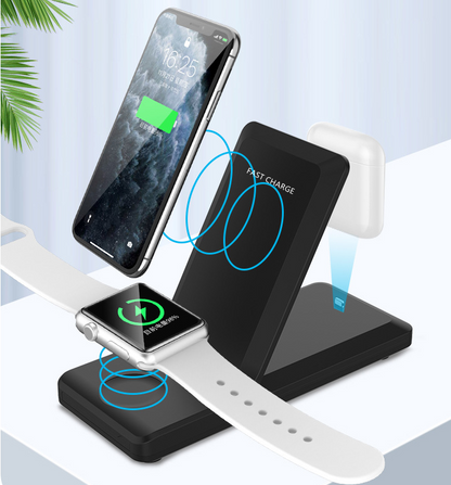 Folding three-in-one multifunctional wireless charger Phones DealSniper.net