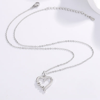Creative Heart Design LOVE Titanium Steel Necklace LOVE Pendant Jewelry dealsniper-net