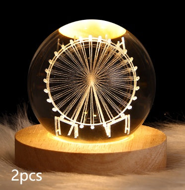Luminous Starry Sky And Planets Moon Moon Crystal Ball Night Lamp Home Decor Gym From House