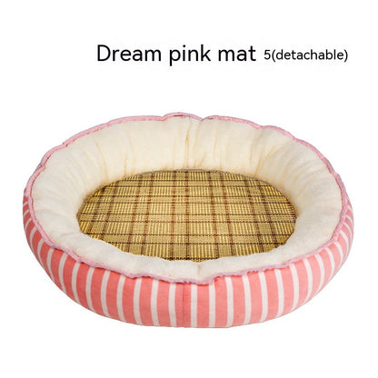 Four Seasons Universal Cat Nest For Deep Sleep Pets dealsniper-net Dream Pink Summer Mat L