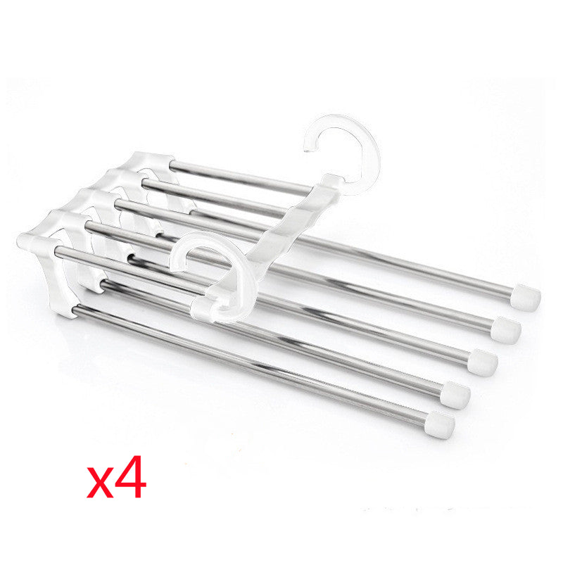 5 In 1 Wardrobe Hanger Multi-functional Clothes Hangers Rack House DealSniper.net White 47x18cm 4PCS