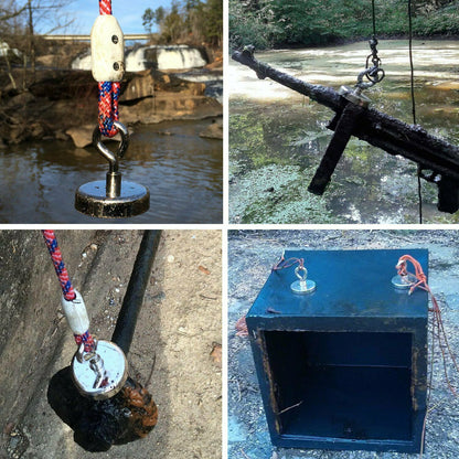 Fishing Magnet with Lifting Ring Magnetic Retrieving Lake Treasure Hunt Collects Outdoor DealSniper.net