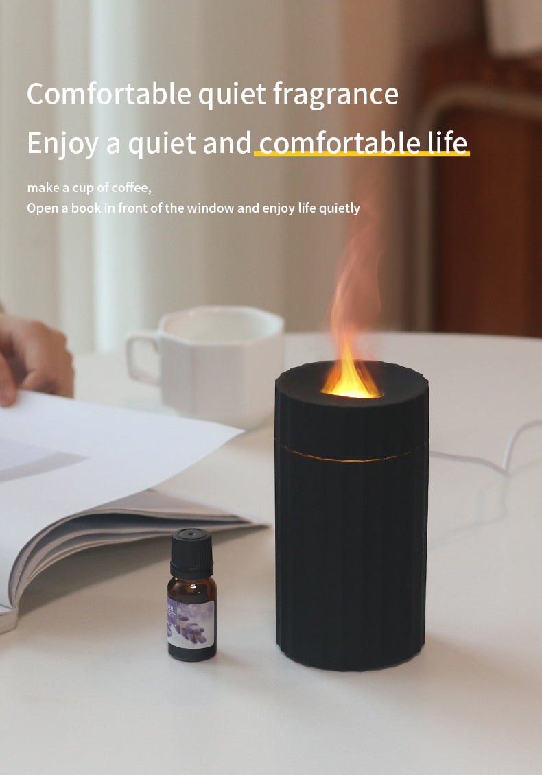 7 Colors Flame Aromatherapy Diffuser, 100ml Essential Oil Diffuser Mini Humidifiers Portable Humidifier With Waterless Auto-Off Protection For Bedroom, Home, Office, Trip, Yoga