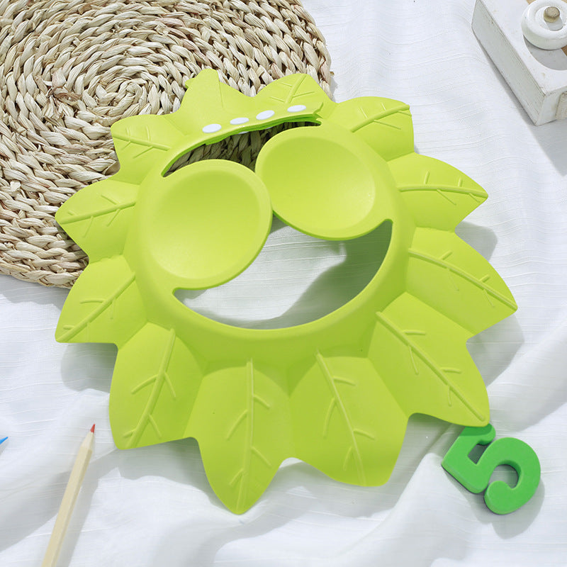 Baby Waterproof Ear Protection Shower Hat Kids DealSniper.net Green Maple Leaf Shower Cap