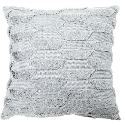 Geometric Rhombus Double-sided Three-dimensional Plush Pillowcase Home dealsniper-net B Grey A45x45cm