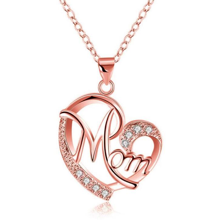 Women\'s Necklaces  Mom Color Separation Heart-shaped Diamonds Gifts