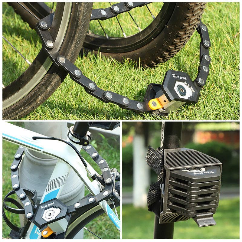 Bicycle electric bicycle chain folding lock Outdoor dealsniper-net