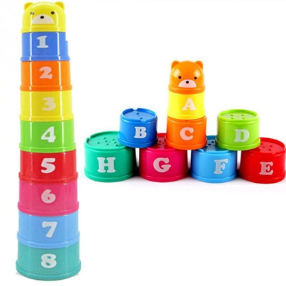 Excellent Baby Children Kids Educational Toy New building block Figures Letters Folding Cup Pagoda Gift Kids dealsniper-net default