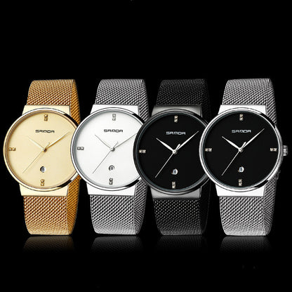 Men's watch mesh belt waterproof quartz watch Men DealSniper.net