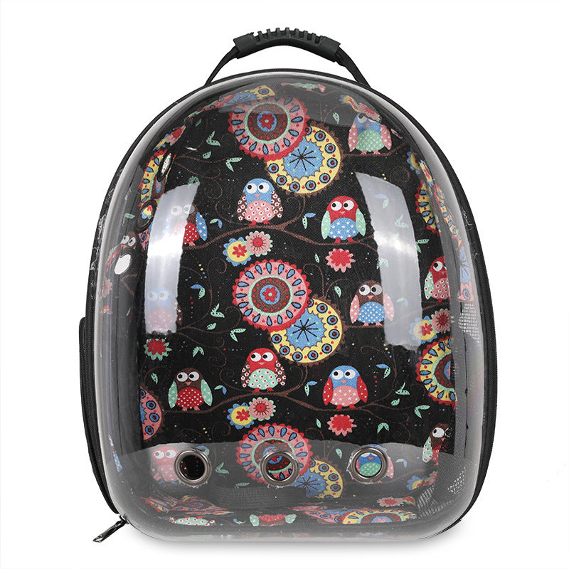 Cat And Dog Space Bag With A Large Backpack On The Chest Pets dealsniper-net Owl black