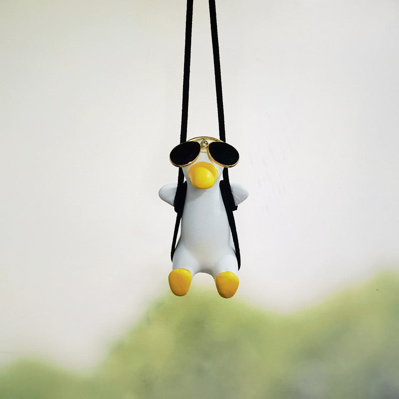 Car Pendant Cute Anime Little Duck Swing Auto Rearview Mirror Vehicle dealsniper-net Sunglasses Thin duck