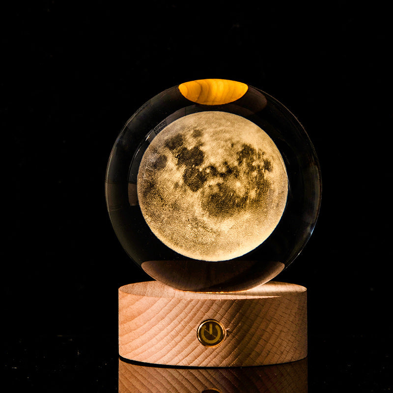 Luminous Galaxy Crystal Ball Decoration 3D Laser Inner Carving Home Decor DealSniper.net