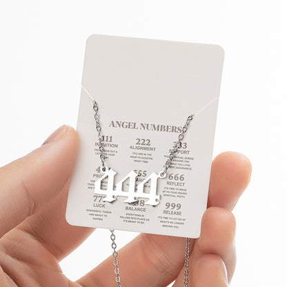 Women's New Angel Lucky Digital Pendant Necklace Jewelry dealsniper-net Body Silver Number4
