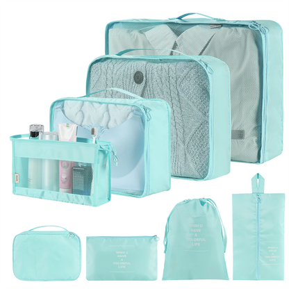 Home Fashion Simple Solid Color Storage Bag House dealsniper-net Lake Blue 8Set