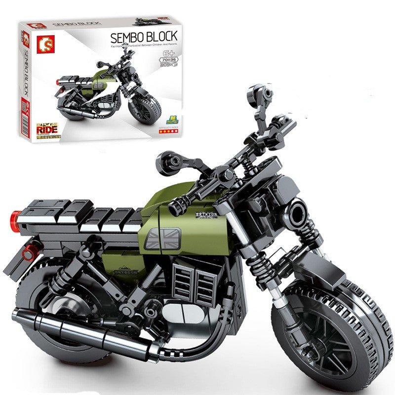Motorcycle Model Children's Educational Toy Boy Gift Kids DealSniper.net Army green motorcycle