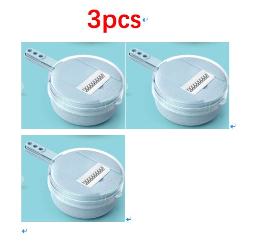 8 In 1 Mandoline Slicer Vegetable Slicer Potato Peeler Cutter Kitchen DealSniper.net Blue 3pcs