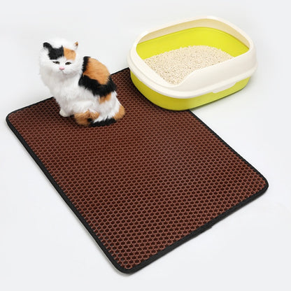 Pet Cat Litter Mat Pet Supplies EVA Double Cat Litter Mat Pets Gym From House brown L