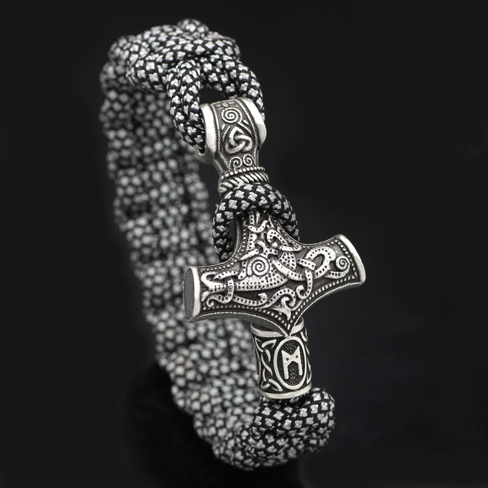 Vintage Thor's Hammer Braided Bracelet Jewelry dealsniper-net