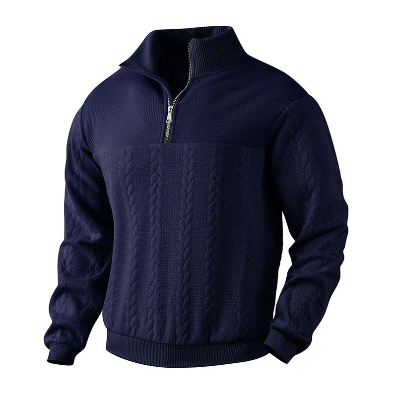 Men's Jacquard Fall Winter Long-sleeved Warm Pullover Men Gym From House